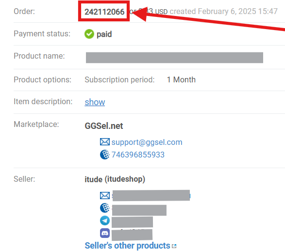 Order ID Help Example